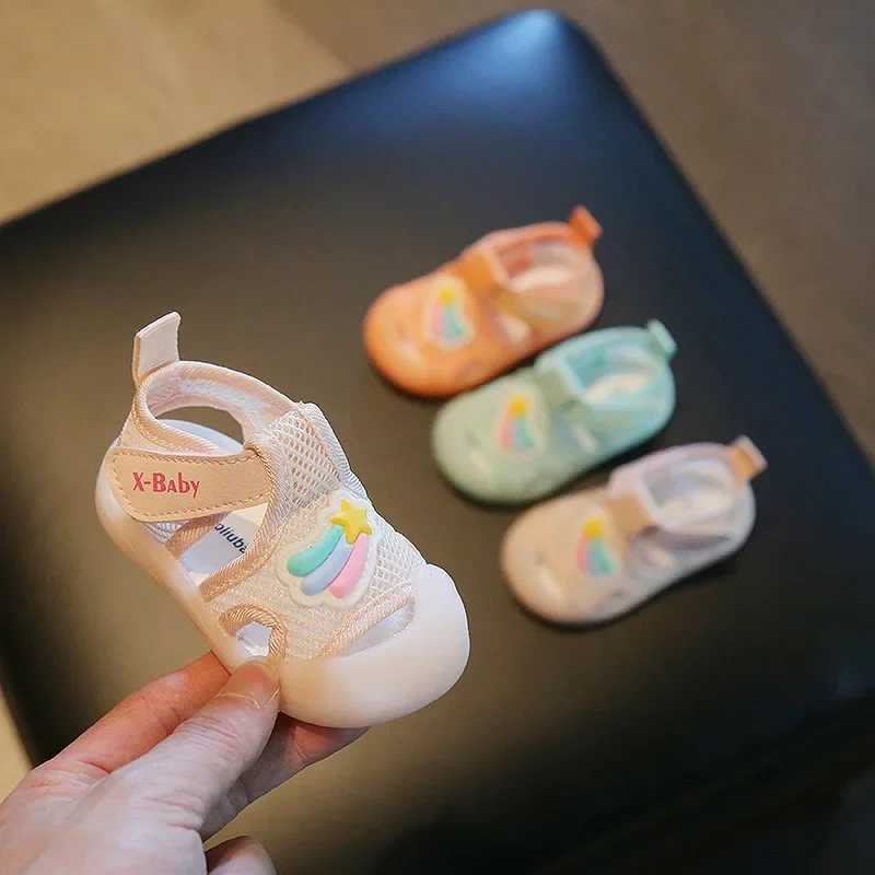 Sneakers Childrens shoe designer boys and girls anti slip soft sole mesh comfortable and casual childrens sports shoes childrens baby sandals walking 