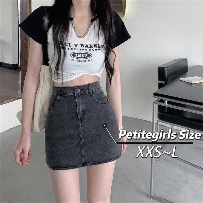 150 Skinny Hottie jeans skirt girl Spring summer high waist A line wrap hip skirt xs small size highXJ241221