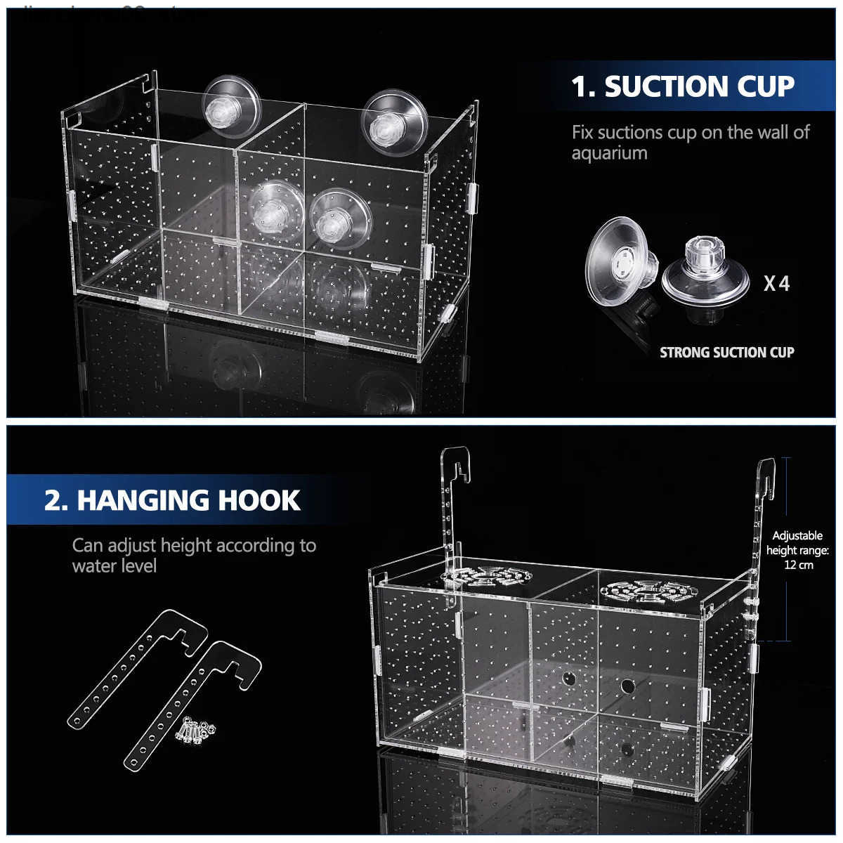 Other Pet Supplies POPETPOP transparent acrylic fish tank isolation box aquarium incubator fish tank incubator L240910
