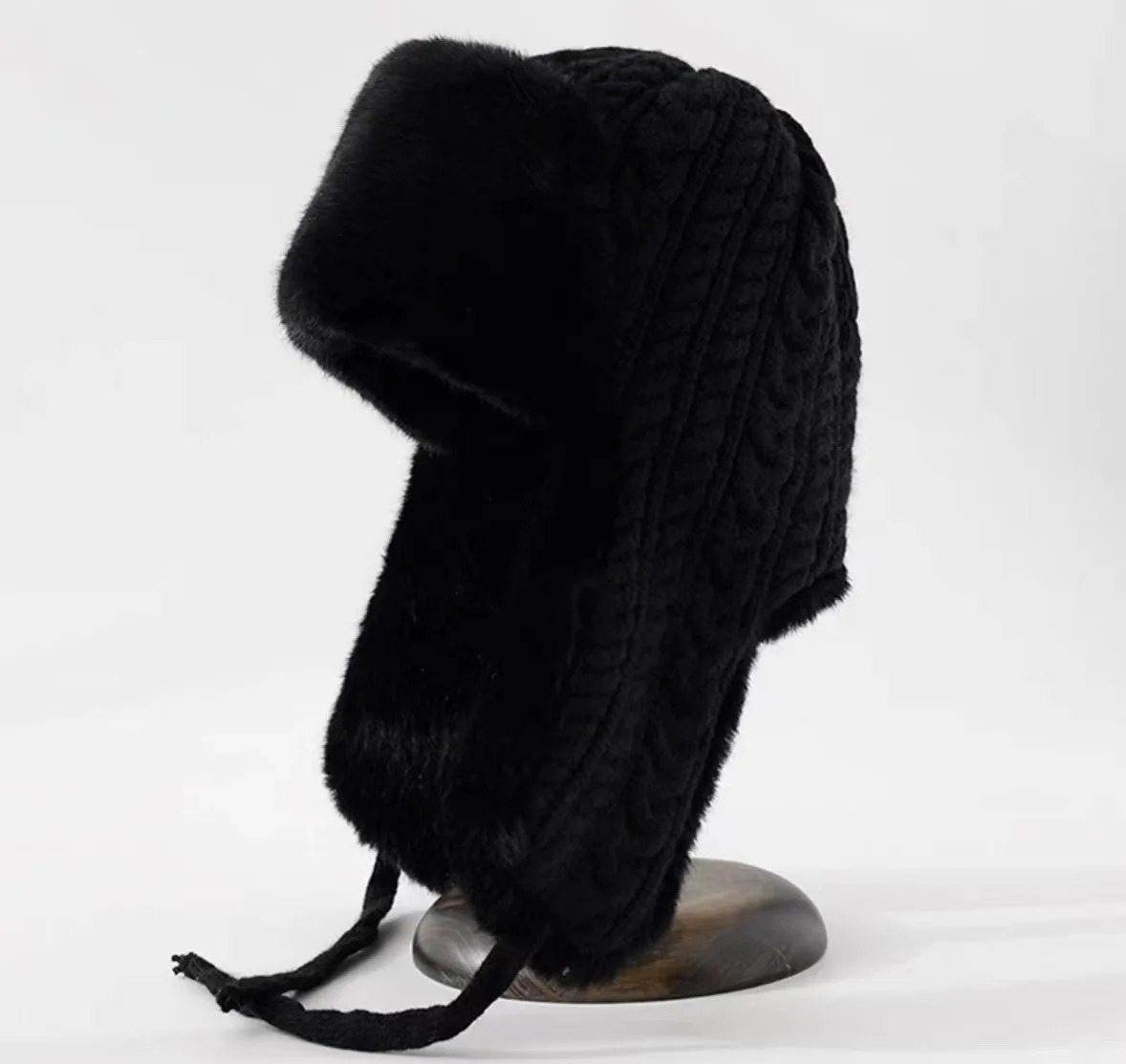 Long ear protection Lei Feng hat womens knitted hat winter bicycle warm and cold resistant Korean version 241220
