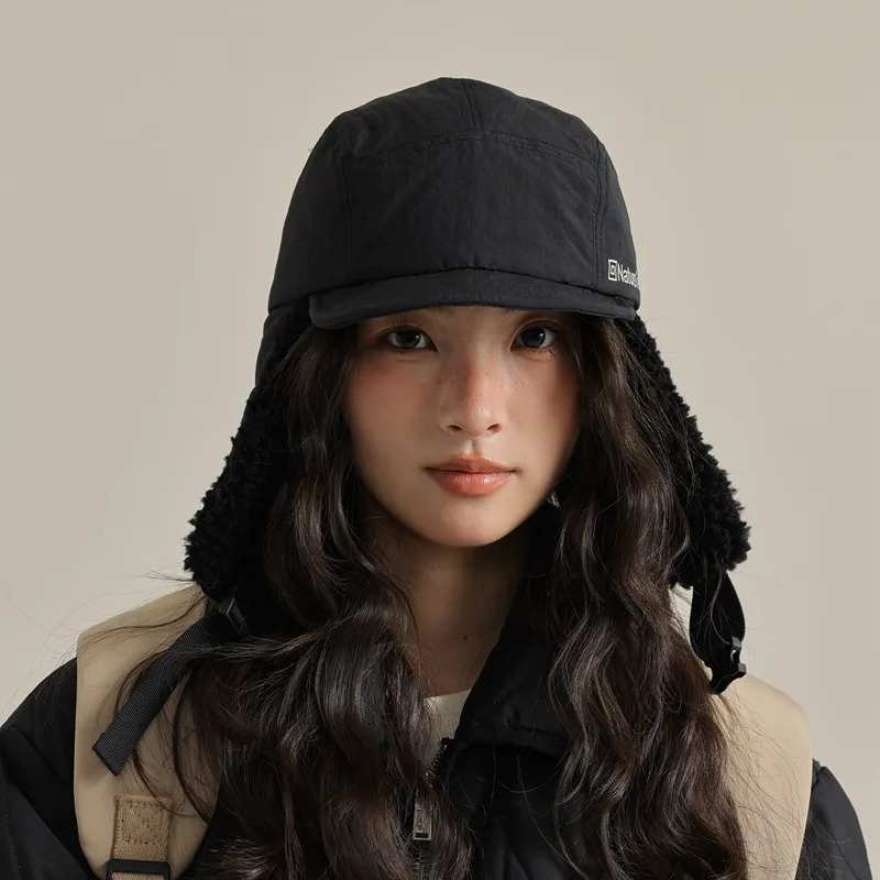 High quality winter letter Lei Feng hat warm outdoor skiing flying hat mens and womens wool outdoor ear protection Russian hat 241220