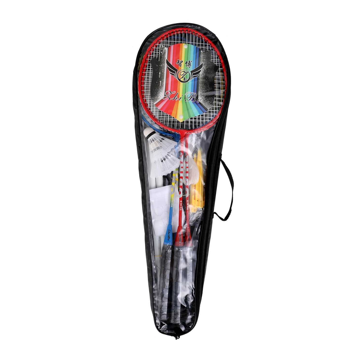 Sports Badminton Set Badminton Paddle Bird Net Adjustable Voting Beach or Backyard Combination Set GameW241221