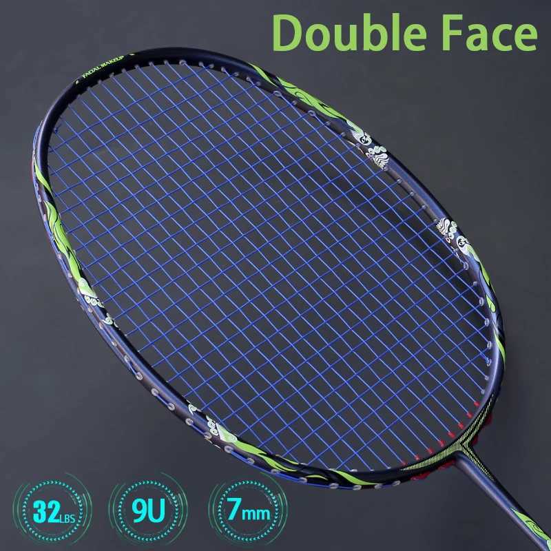 Chinese style professional Ultralight 9U 57G all carbon fiber badminton racket with string bag maximum 32LBS racket sports matW241221