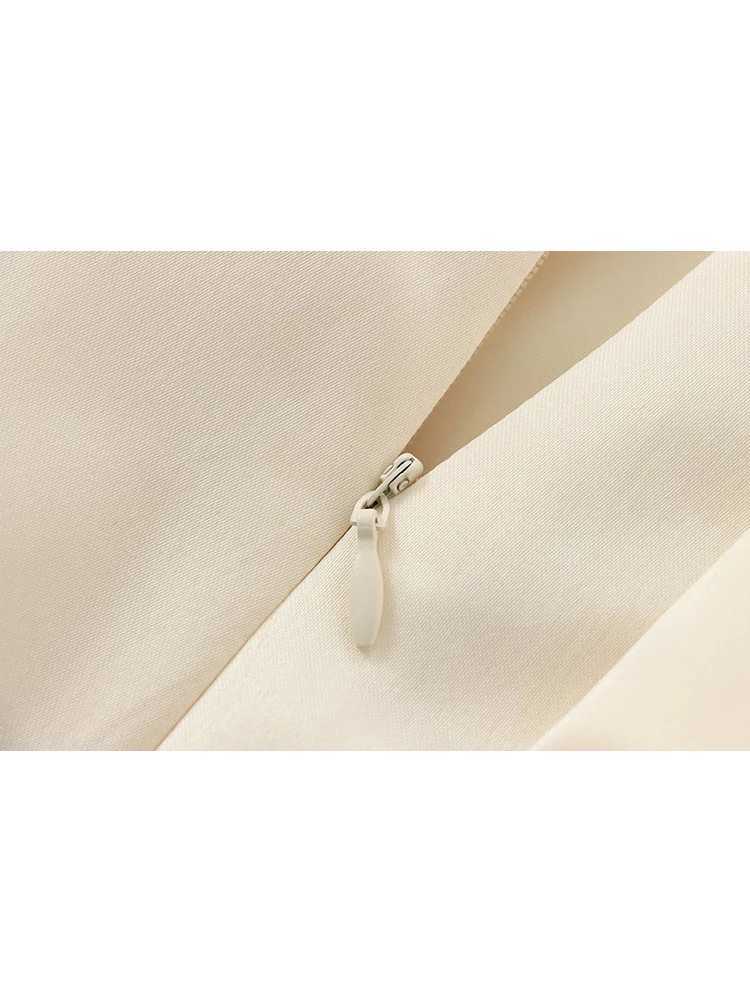 TR 2024 New Women Bow Mini Skirt Fashion Ruched High Waist Causal Side Zipper Skirts Chic And Ele Ladies Summer SkirtsXJ241221