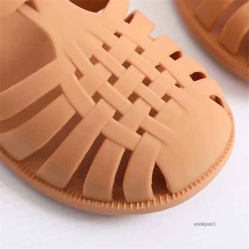 Sandals Summer Children Sandals Baby Girls Toddler Soft Non-slip Princess Shoes Kids Candy Jelly Beach Shoes Boys Casual Roman Slippers H241217