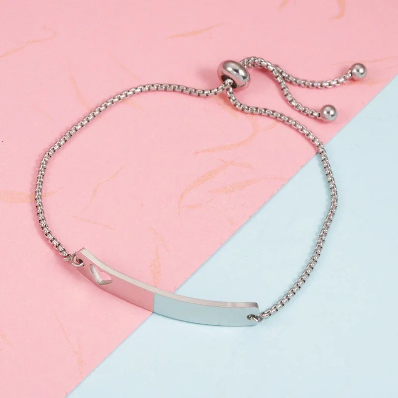 10Pcs/Lot Stainless Steel Mirror Polished ID Tag Hollow Heart Box Chain Bracelets For DIY Lover Gift 241214