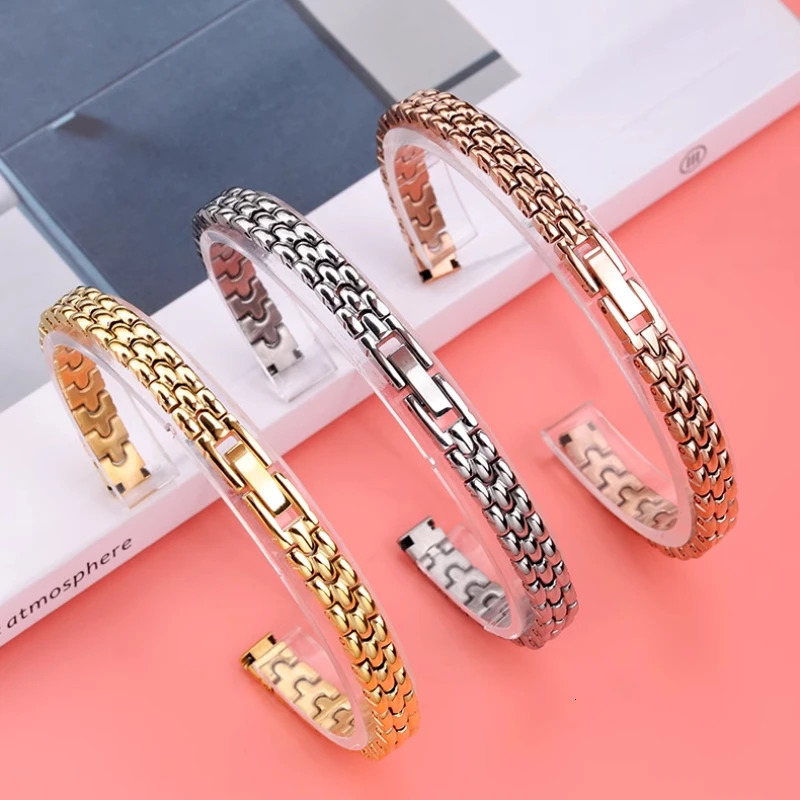 6mm 8mm 10mm 12mm 14mm 16mm Bright Women Small Size strap Universal Stainless Steel fashion Ladies watchband rose gold Bracelet 241220