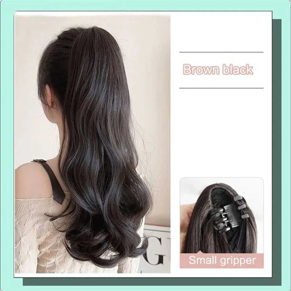 Synthetic Long Straight Claw Clip On Ponytail Hair Extensions 50cm Heat Resistant Pony Tail Hair piece For Women Daily PartyXJ241221