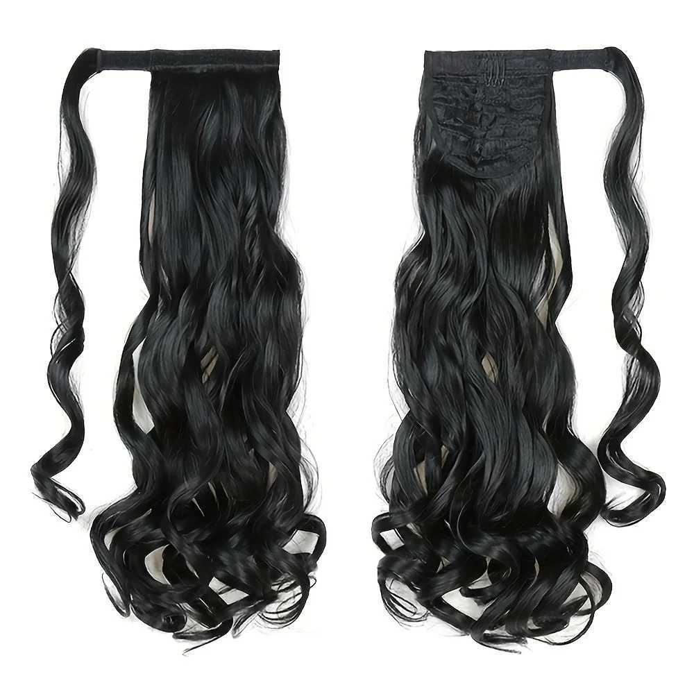 Long Curly Ponytail Extension Magic Paste Heat Resistant Wavy Synthetic Wrap Around Ponytail Hairpieces for Women GirlsXJ241221