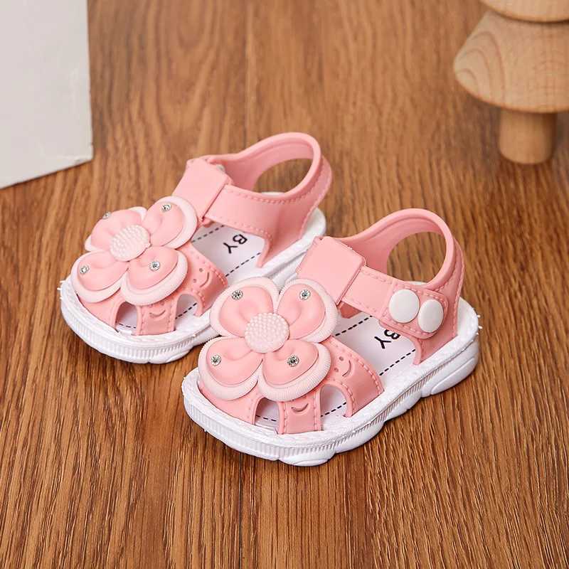 Sneakers Trendy Cute Flower Decor Sandals For Baby Girls Breathable Lightweight Sandals For Indoor Outdoor Beach All Seasons H241221