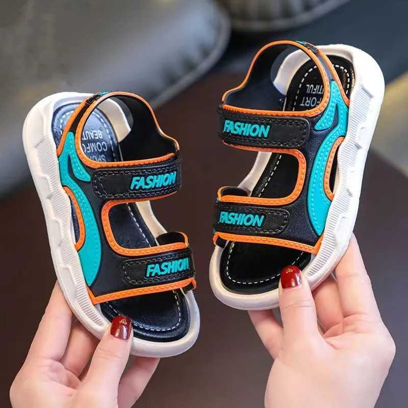 Sneakers Boys Trendy Sandals With Adjustable Hook Loop Fastener Kids Casual Summer Outdoor Walking Shoes With Assorted Colors H241221