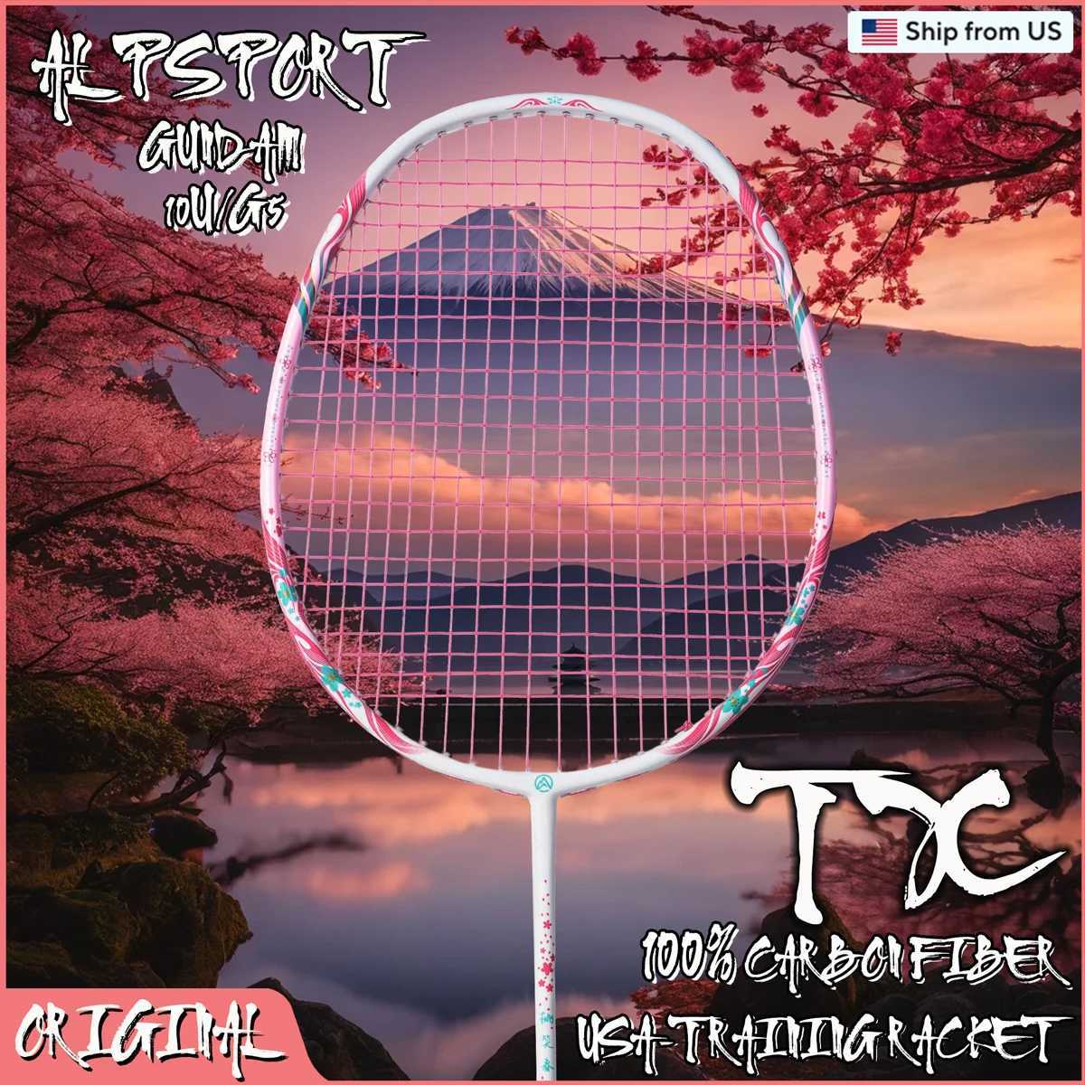 ALP TX 4U professional ultra light offensive badminton racket T800 carbon fiber imported carbon fiber original imported from the United StatesW241221
