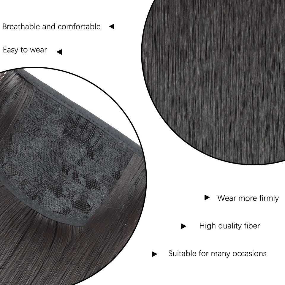 Synthetic Hair 22 Long Straight Heat-Resistant Straight Hair With Ponytail Fake Hair p-in Natural Hairpiece HeadwearXJ241221