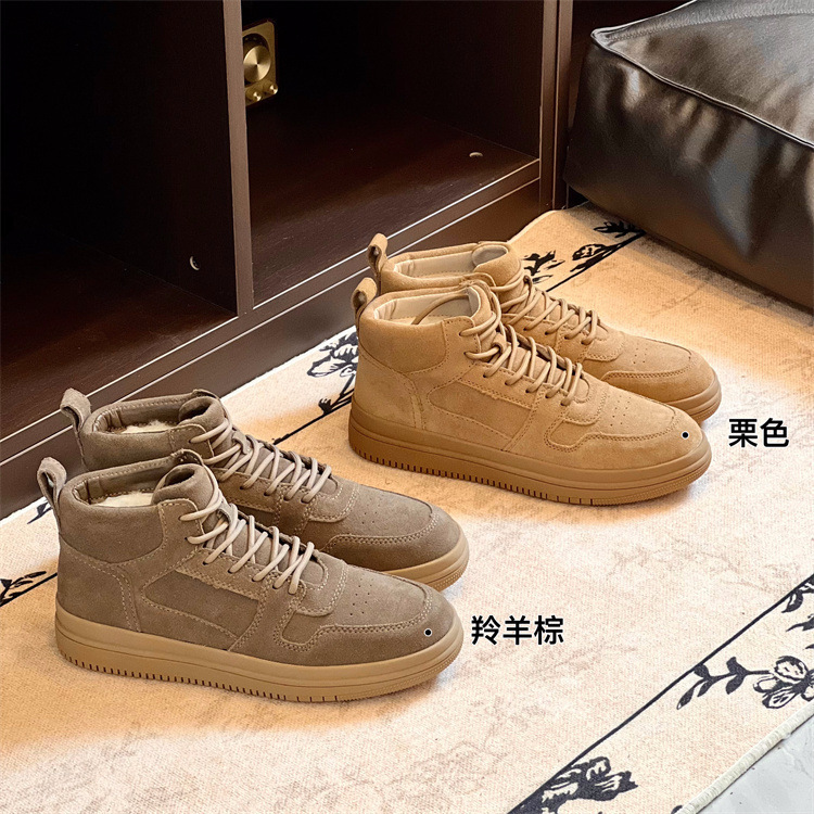 2024 new designer boot Sangpo Snow Boots Winter Men's Fur Integrated Men's Shoes With Lace Up Anti Slip Thick Wool Warm Cotton Shoes For Men