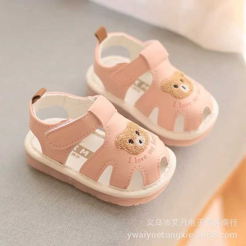 Sneakers 0-2 year childrens whistle shoes baby sandals summer childrens sandals baby boys and girls cartoon soft sole anti-collision sandals H241221