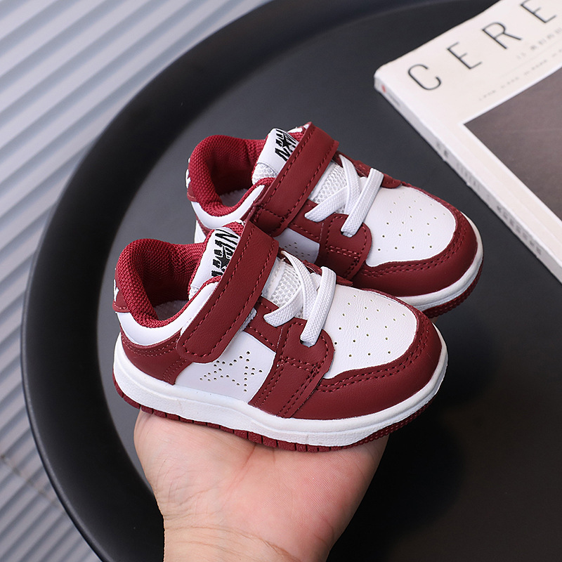 Toddler Kids Fashion Sport Shoes Children Flat Bottom Non Slip Shoes Kidsnest Hook and Loop Soft Sole Walking Sneakers Baby Casual Board Shoes Sizes U