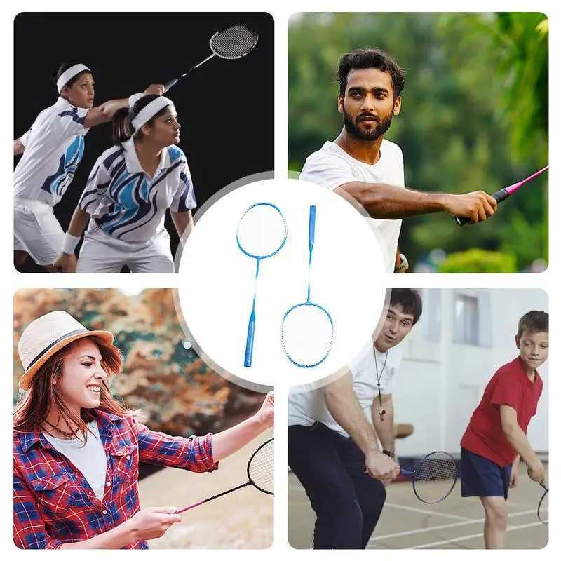 Badminton Rackets Set 2 Player Badminton Racquets Set Sports Gear for Adults and Kids Badminton Equipment for Garden Beach FamilW241221