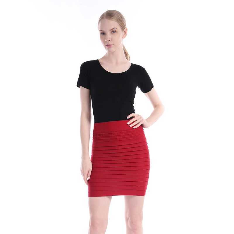 Elastic Pleated Skirt High Waist Bodycon Mini Skirt Business Office Cheap Short Pencil Skirts Solid Color Pink Black Blue HotXJ241221