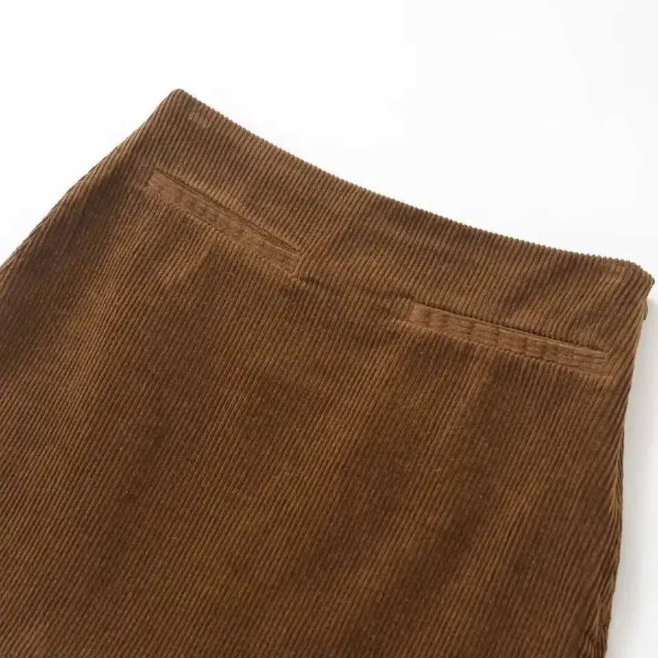 TR Woman Skirts Corduroy Mini Skirt Mid Waist Autumn Winter Warm Skirts For Women Streetwear Y2K Casual Short Skirts 1255529XJ241221