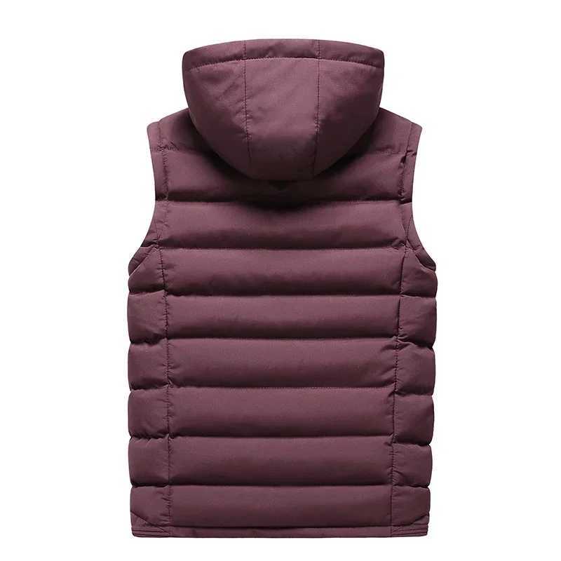 Mens Winter Warm Sleeveless Vest Jacket Down Jacket 2024 Mens Hooded New Vest Reversible Removable Hat Outer Top S-4XLXJ241221