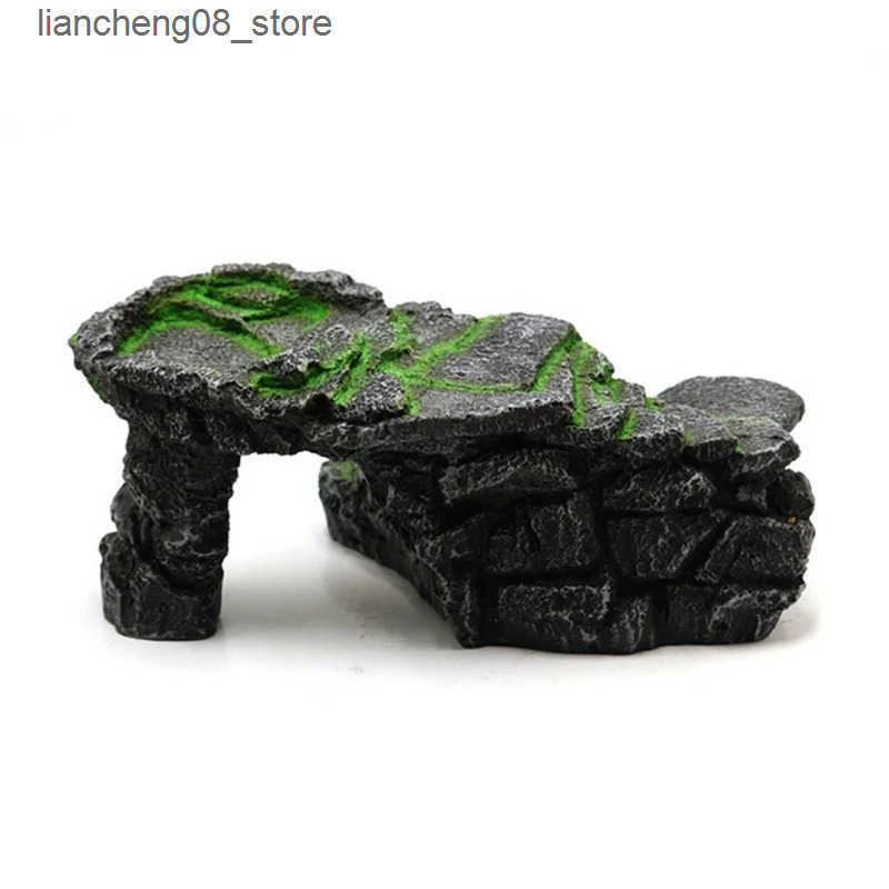 Other Pet Supplies Basking Platform Resin Landscape Terrace Rock Reptiles Accessories L240910
