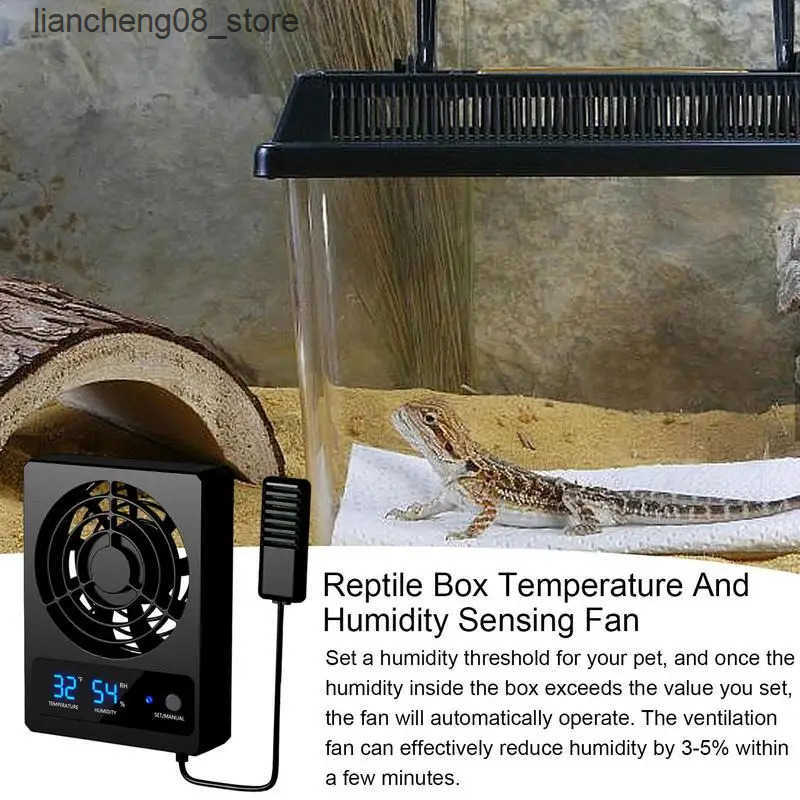 Other Pet Ventilation Fan For Reptile Enclosure Smart Cooling Fan With LED Display Strong Wind Low Noise For Amphibians Reptiles Snakes L240910