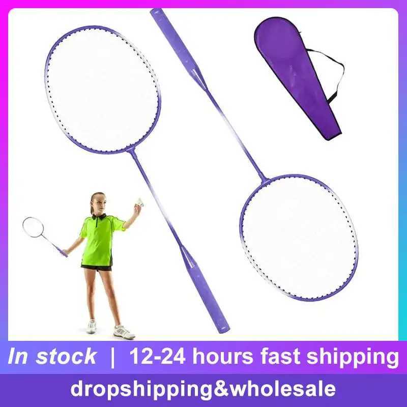 Badminton Rackets Set 2 Player Badminton Racquets Set Sports Gear for Adults and Kids Badminton Equipment for Garden Beach FamilW241221