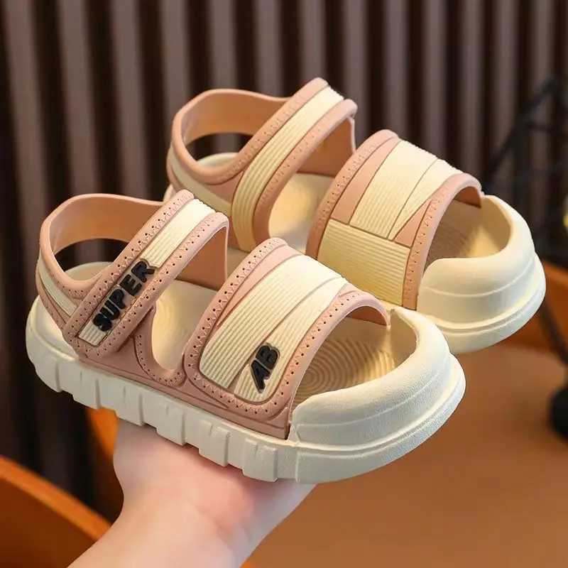 Sneakers Youth Fisherman Sandals for Summer Fun - Trendy Stripes Non-Slip PVC Sole Comfy Ankle-Strap Design H241221