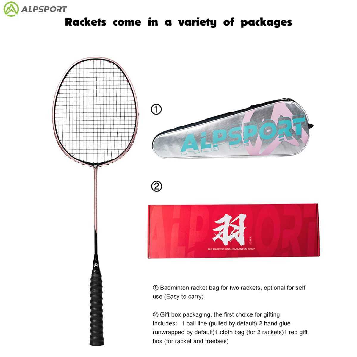 ALPv5 2.0 4U Ultra Light Attack Badminton Rack New Fish Mouth Cone Rack Rose Gold Solid Color Does Not Lower YonexW241221