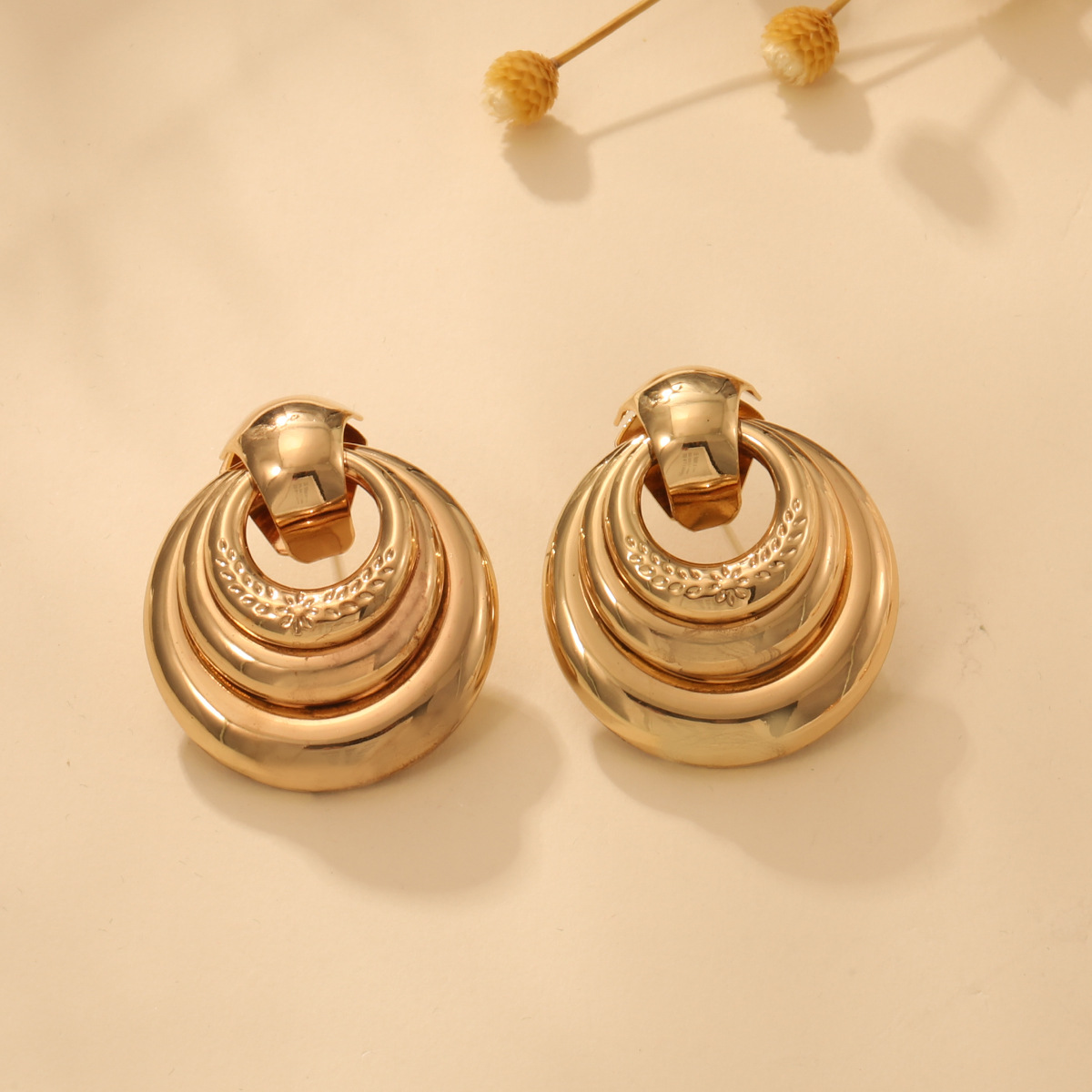 Women's Trendy Geometry Hoop Earrings with Hollow Design - Premium Wholesale Jewelry