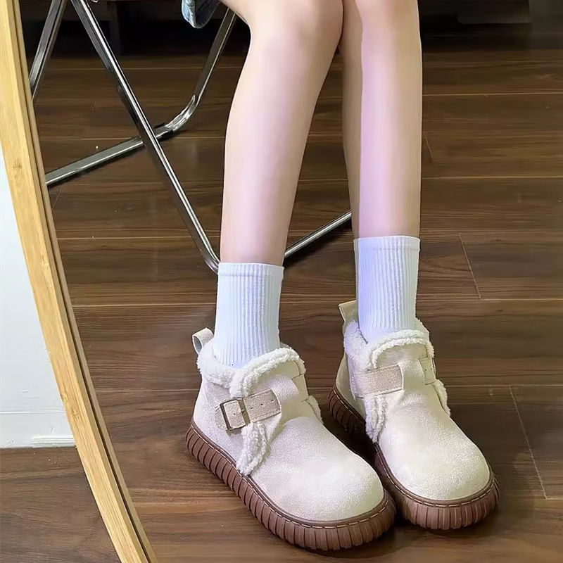 Designer Boot Fashion Snow Boots For Women Booties In Winter With Thickened Fleece 2024 New Cotton Boots Versatile Warm Cotton Shoes 95c
