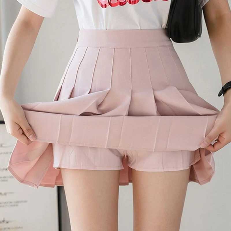 Spring Summer Korean Skirt Shorts Women High Waist Sexy Mini Skirt School Short Pleated Kaii Japanese Pink Skirt FeXJ241221