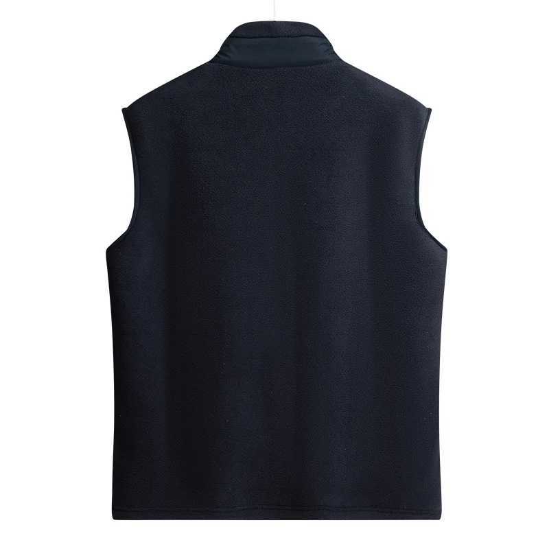 New Fashion Autumn Winter Stand Up Collar Cardigan Vest MenS Fashion Versatile Casual Flannel Warm Sleeveless Waistcoat CoatXJ241221