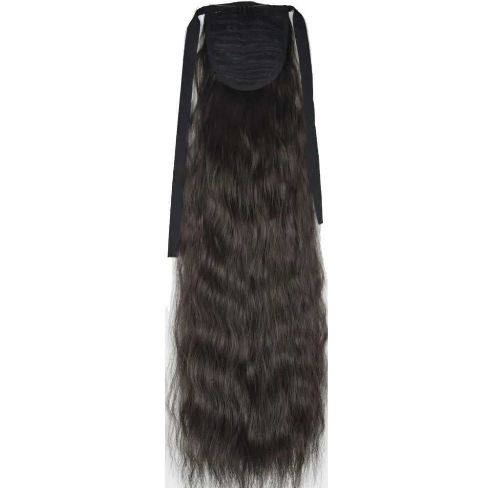TOPREETY Synthetic Fiber Heat Resistant Kinky Ribbon Ponytail Extensions 3007XJ241221