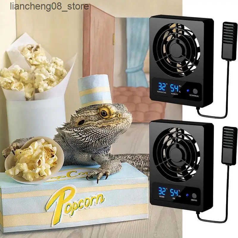 Other Pet Ventilation Fan For Reptile Enclosure Smart Cooling Fan With LED Display Strong Wind Low Noise For Amphibians Reptiles Snakes L240910