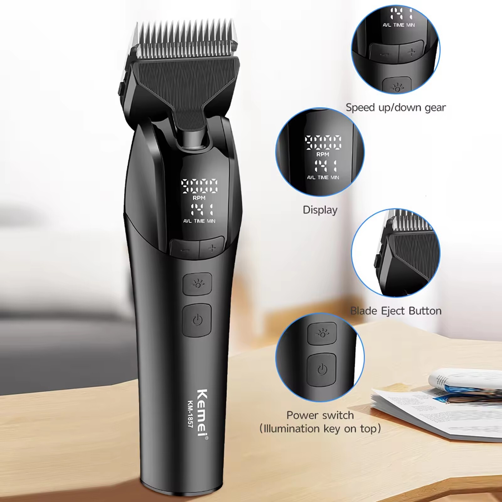 Professional Pet Dog Grooming Electric Rechargeable Cat Shaver Dogs Hair Trimmer 10W Animals Clipper Adjust Motor Speed