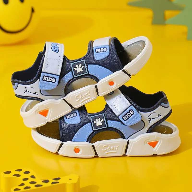 Sneakers Childrens Summer Boys Rubber Sandals Baby Shoes Kids Flat Child Beach Shoes Sports Soft Non-slip Casual Toddler Sandals H241221