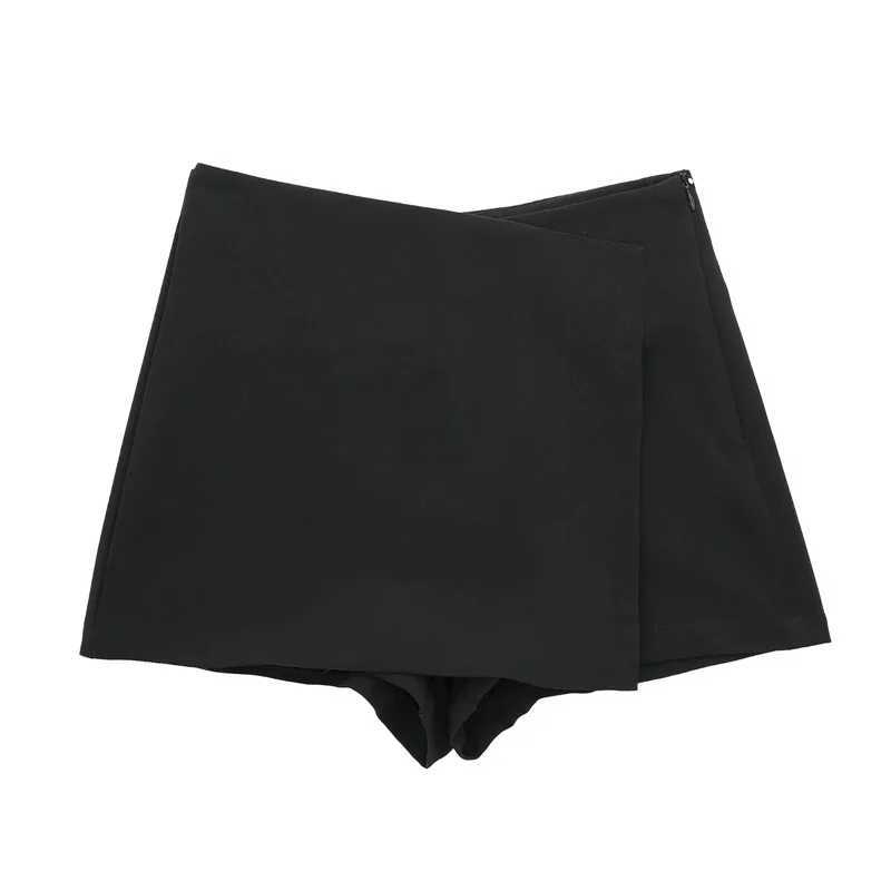 TR Woman Black Mini Skirt Shorts Women Asymmetric Skort For Women High Waist Summer Skirt Woman Casual Berda ShortsXJ241221