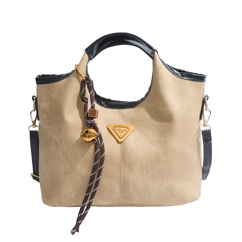 2025 New Korean Edition Women's Fashion Portable Bucket Simple Casual Designer Shoulder Bag Contrast Color Splicing Trendy Crossbody Bag