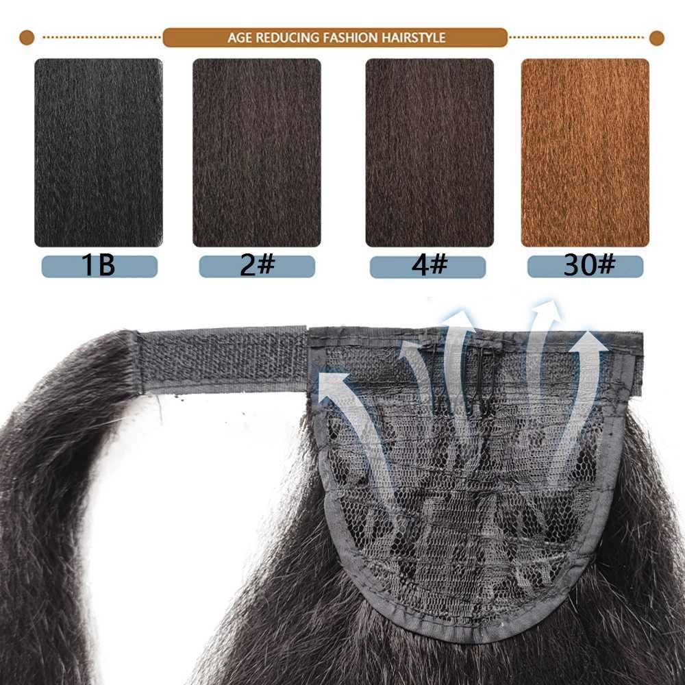 MyDiva 30Inches Long Straight Afro Synthetic Ponytail Hair Kinky Natural Hair Straight Drawstring With Clip Elastic Band PonyXJ241221