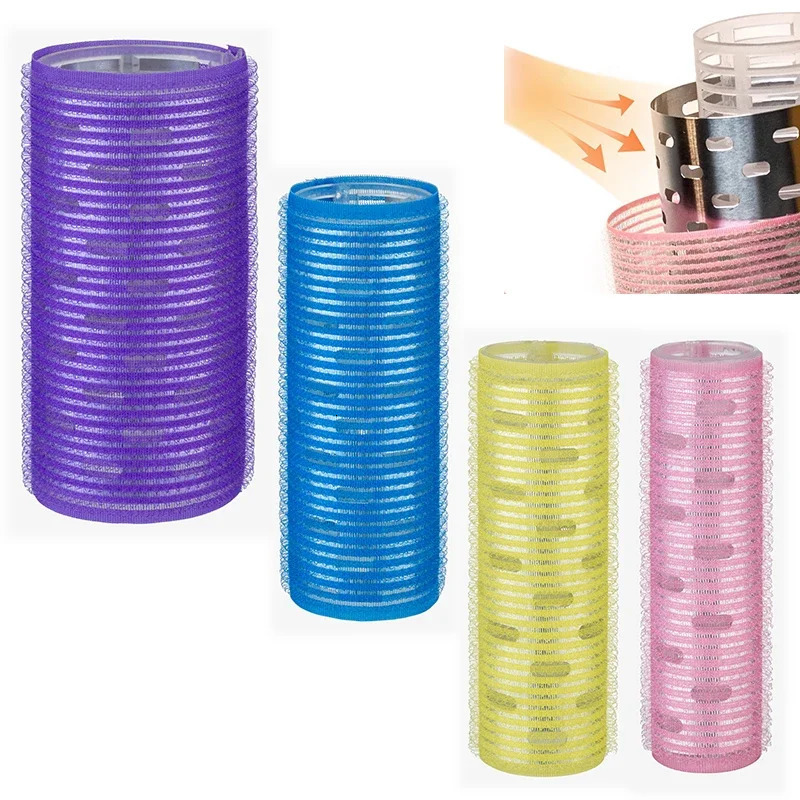 12pcs/set Aluminum Core Extra Long Hair Rollers Big Wave Magic Nylon Curlers Air Bang Self Grip Hair Root Clips Rods 108mm 1876 241220