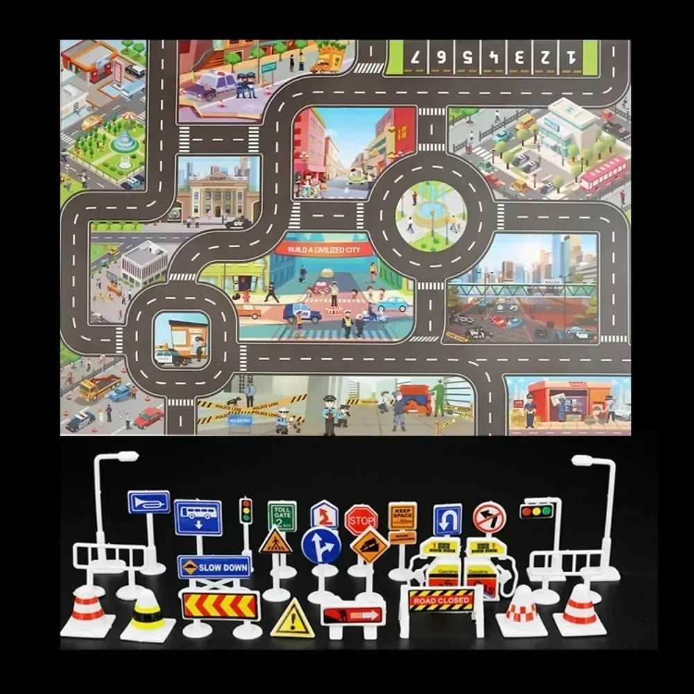 Baby Game Mat City Traffic Map Carpet City Parking Lot Parking Lot Parking Lot Traffic Signs Baby Climbing Game Mat W241221