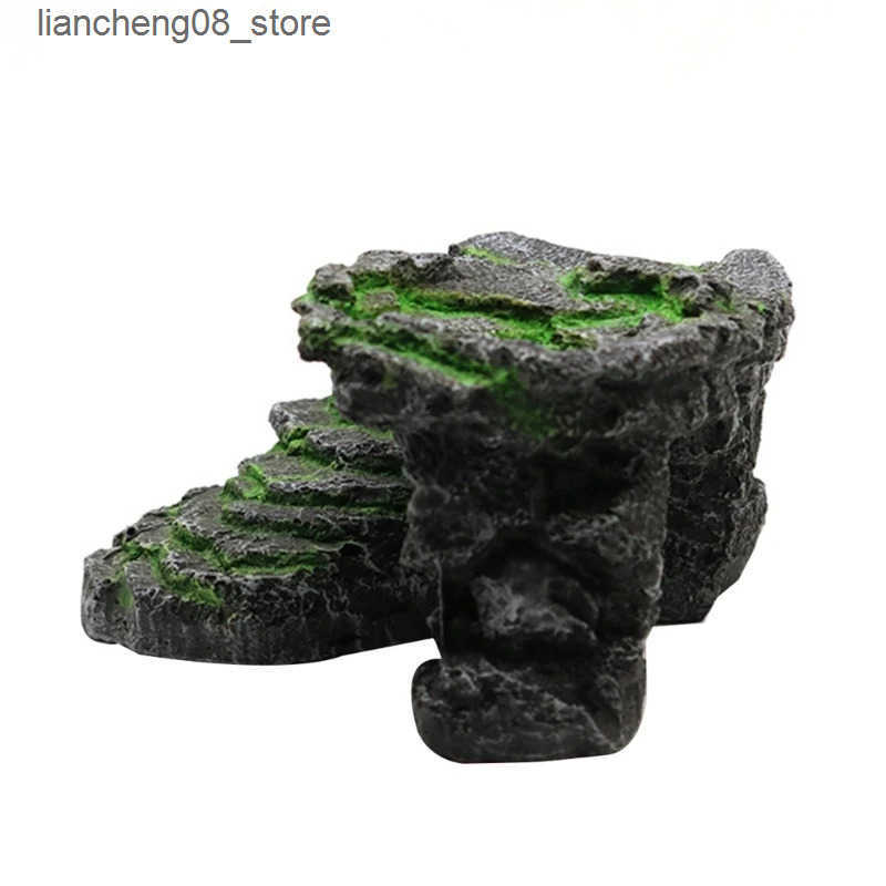 Other Pet Supplies Basking Platform Resin Landscape Terrace Rock Reptiles Accessories L240910