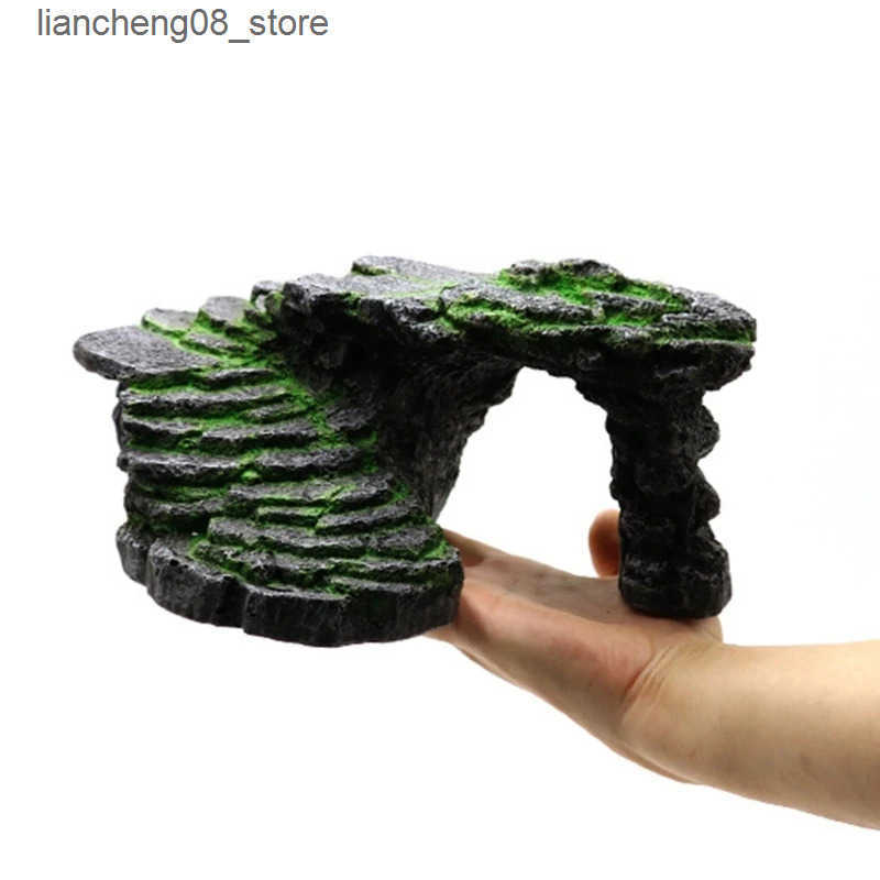 Other Pet Supplies Basking Platform Resin Landscape Terrace Rock Reptiles Accessories L240910