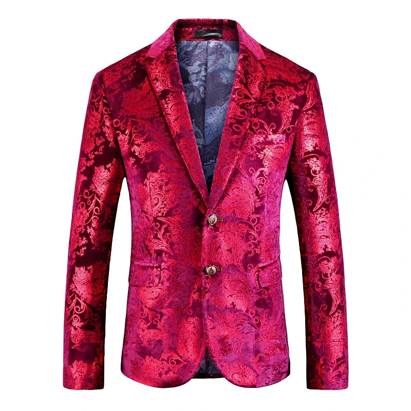 Boutique Fashion Gold Blazer Bronzing Mens Slim Fit Suit Jacket Men Wedding Nightclub Stage Party Dress Plus Size S5XL 241218