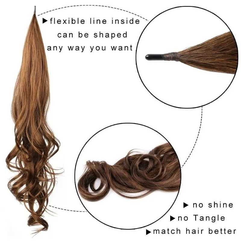 Synthetic Hair Extension Flexible Wrap Around Ponytail Natural Wave Long Ponytail Wavy Hair Hairpieces For Women GZ56XJ241221