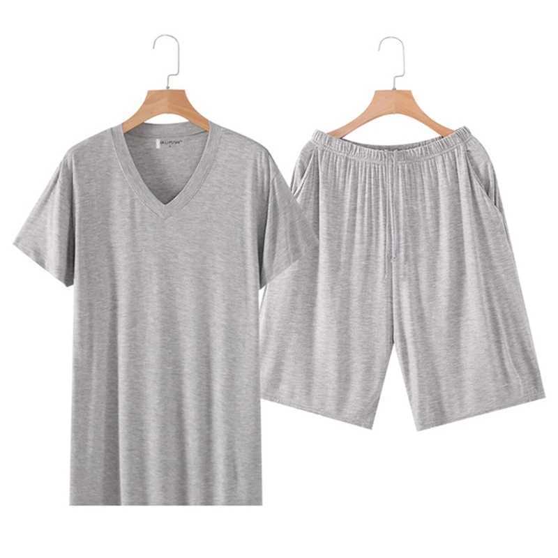 New Summer Modular Short Sleeve Mens Pajama Set Mens Pajama Set Pure Thin Mens Pajama Set W241221