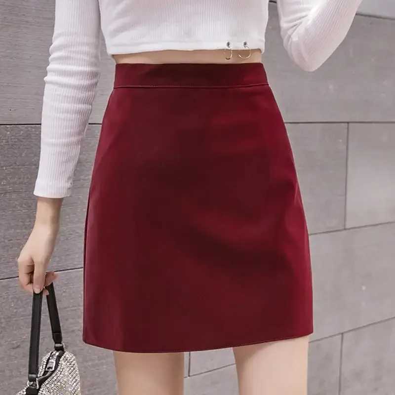 Green Fashion Bury Short Skirt A- Line Skirt High Kidney Autumn Woman Skirts Faldas JupeXJ241221