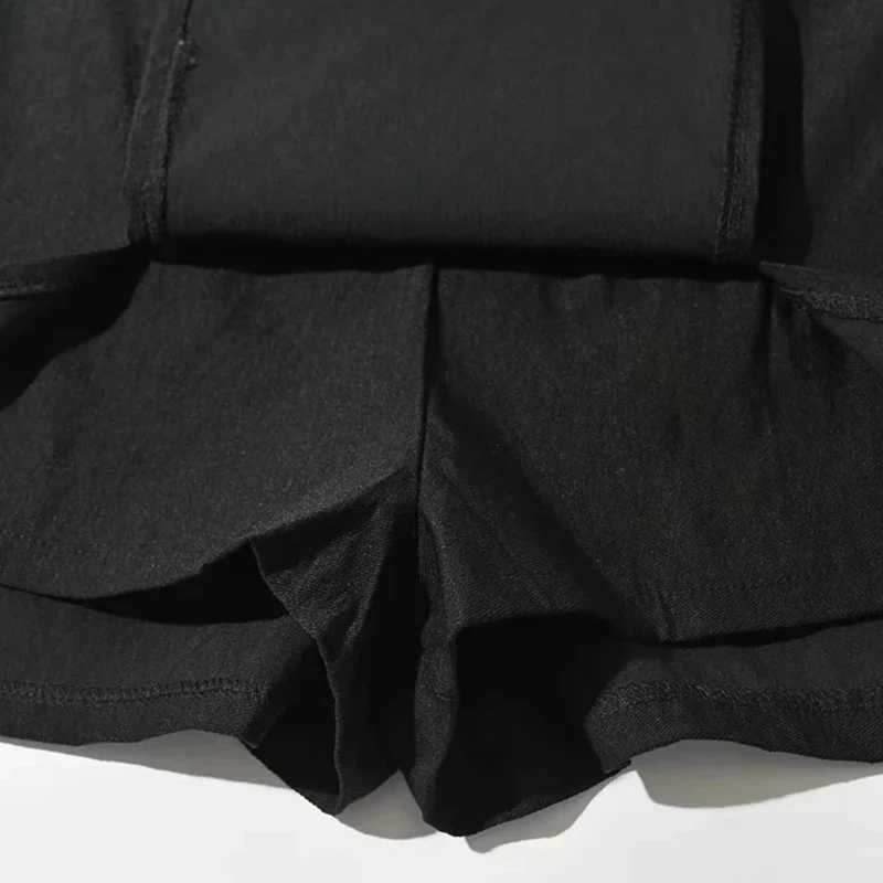 Sexy Split Shorts Skirt Womens Office Ladies Suit Skirt Summer New Black Mini A-line Pants Skirt High Waist Wide Leg ShortsXJ241221