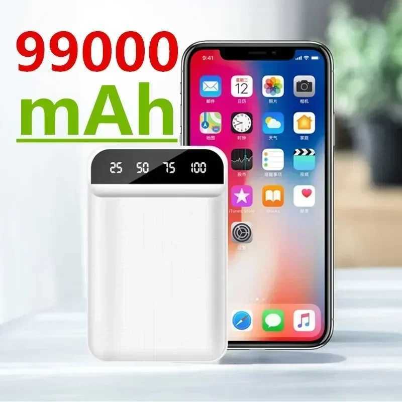 Mini Power Bank 99000mAh er Fast Charger Portable External Battery Pack Digital Display Power bank For iPhone Z241220